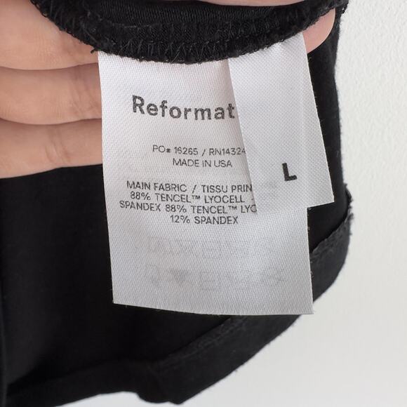 Reformation Dress Womens Large Black Cowl Neck Sleeveless Mini Slip Stretch USA - Picture 6 of 9